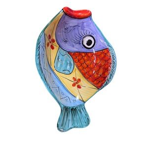 Vietri Hand Painted Ceramic Fish Serving Dish‎ Purse Bowl Italy